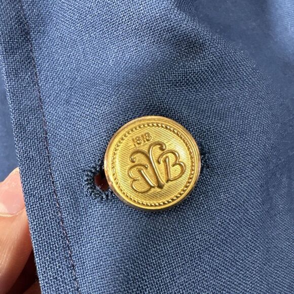 VTG Brooks Brothers Men 44 MLG Pocket Navy Blazer Ivy Style USA Gold Button Wool - Picture 16 of 16